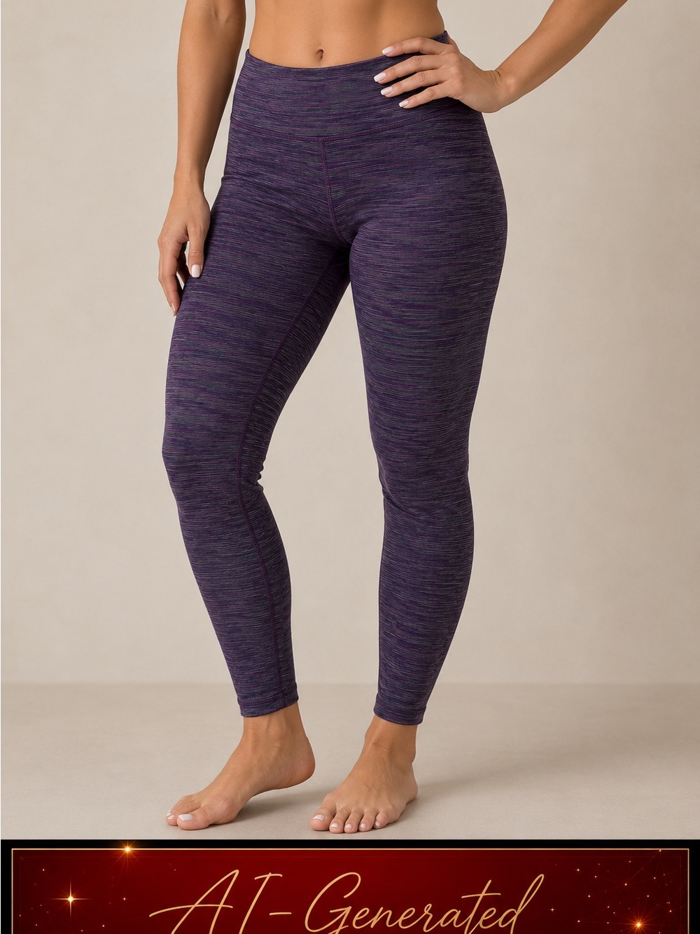 Tuff Athletics Stretch Legging Multi color Size S Purple Gray